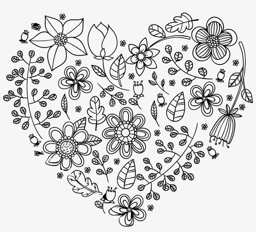 This Free Icons Png Design Of Black Floral Heart, transparent png download