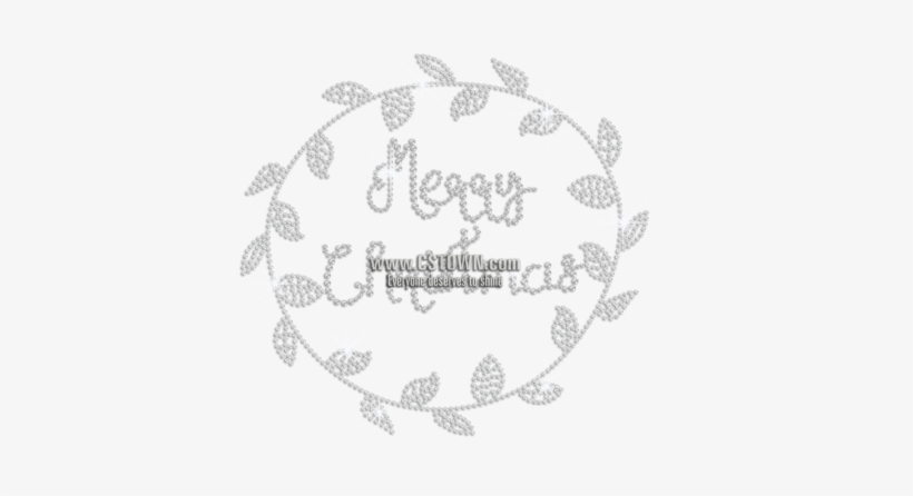 Sparkling Merry Christmas Rhinestone Motif With Wreath - Christmas Day, transparent png download