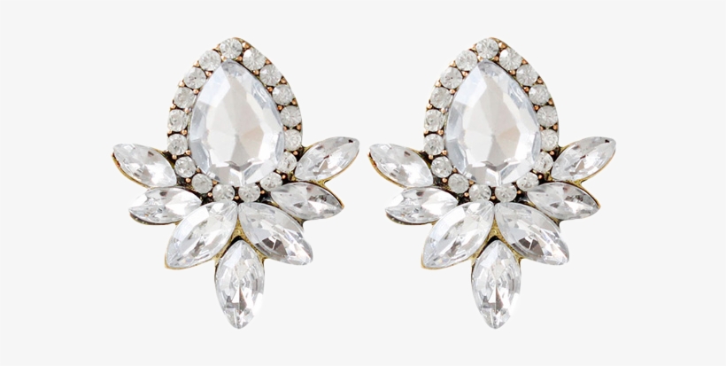 Artificial Crystal Rhinestone Water Drop Earrings -, transparent png download