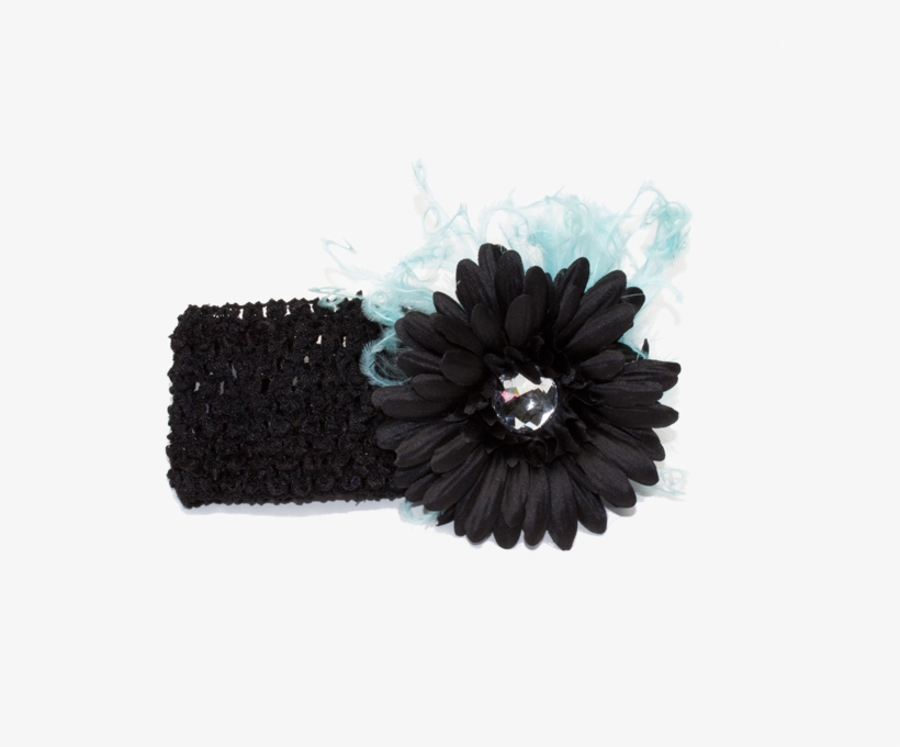 Rhinestone Flower Png - Black Flower Headband, transparent png download