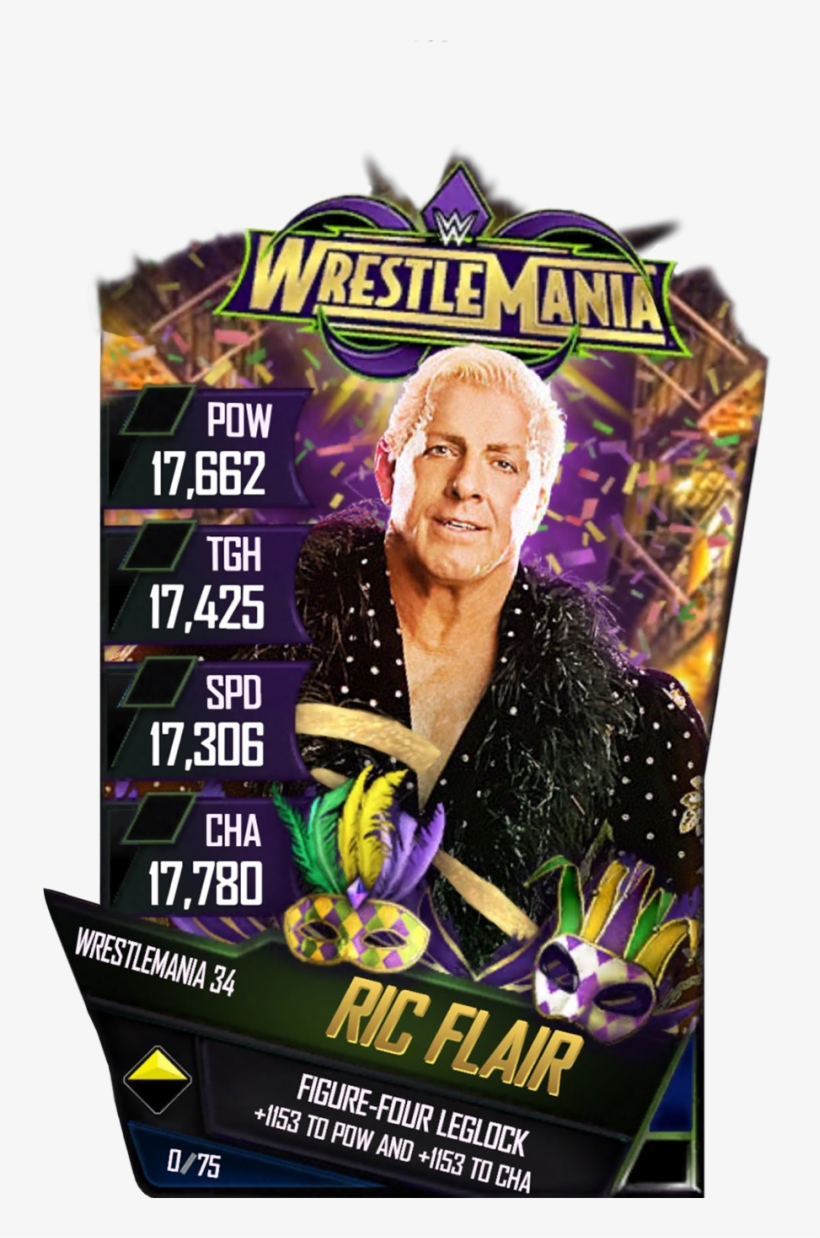 Ricflair S4 19 Wrestlemania34 - Wwe Supercard Wrestlemania 34 Cards, transparent png download
