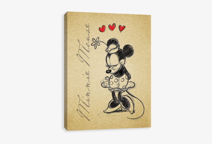 Minnie Sketch Romance - Poster Vintage Minnie, transparent png download