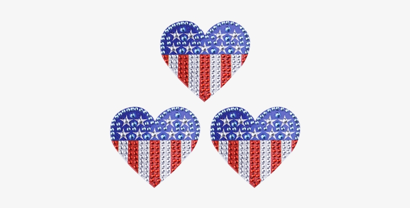 Us Heart Flag Rhinestone Sticker - Heart, transparent png download