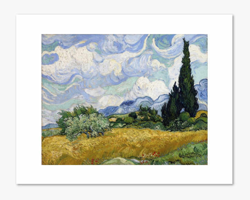 Vincent Van Gogh, Wheat Field With Cypresses, 1889, - Art Print: Wheat Field With Cypresses, 1889, transparent png download