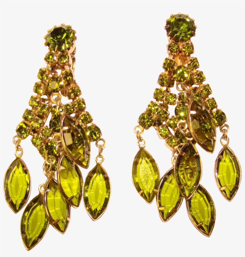 Fabulous Peridot Green Vintage Dangle Earrings Shopping - Earrings, transparent png download