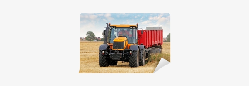 Wheat Field Png Tractor On Wheat Field Vinyl Wall Mural - Tractor, transparent png download