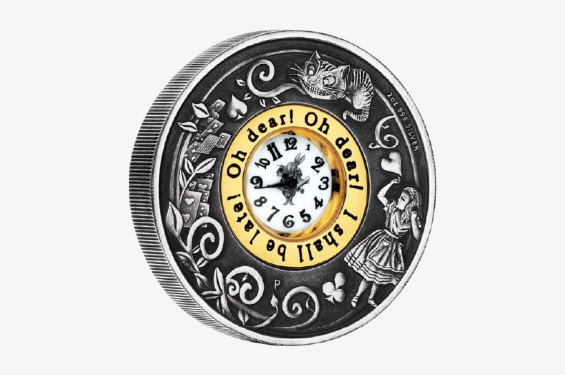 Tuvalu 2015 150th Anniversary Of Alice S Adventures - Alice's Adventures In Wonderland Clock, transparent png download