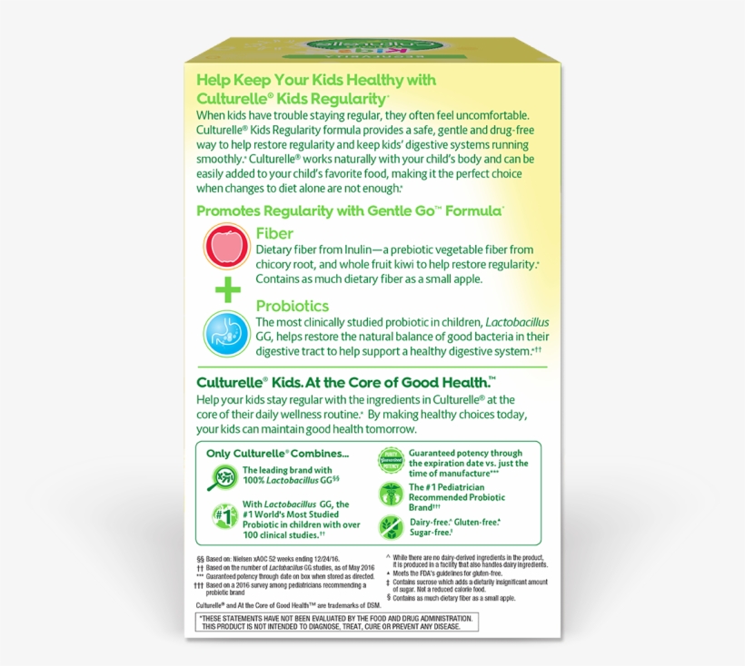 Back Of Culturelle® Kids Regularity Box - Culturelle - Pro-well 3-in-1 Complete Probiotic Formula, transparent png download