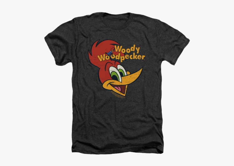Mens Woody Woodpecker Retro Logo Vintage Heather Tee - Woody Woodpecker/retro Logo Junior Sheer In Charcoal,, transparent png download