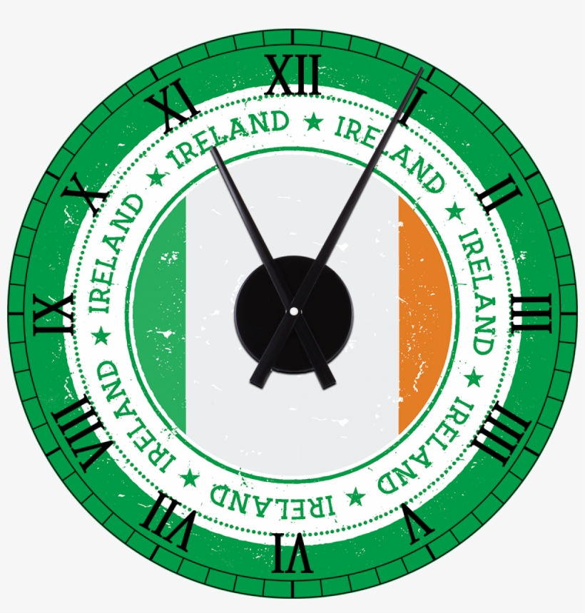 Ireland Grunge Flag Wall Clock Decal And Mechanism - Clock, transparent png download