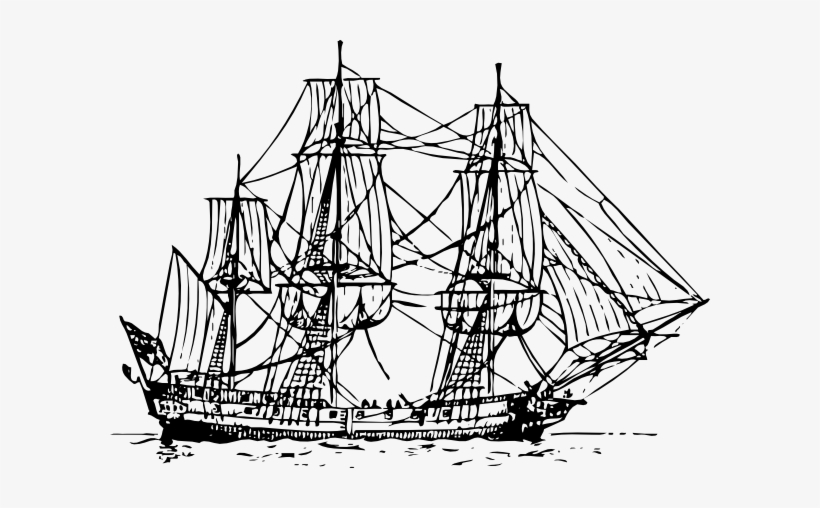 Free Vector Corvette Ship Clip Art - First Fleet Clip Art, transparent png download
