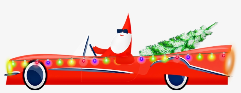 Christmas Car, Santa Claus - Christmas Day, transparent png download