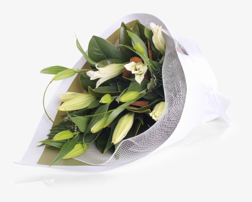 White Oriental Lily Bouquet, transparent png download