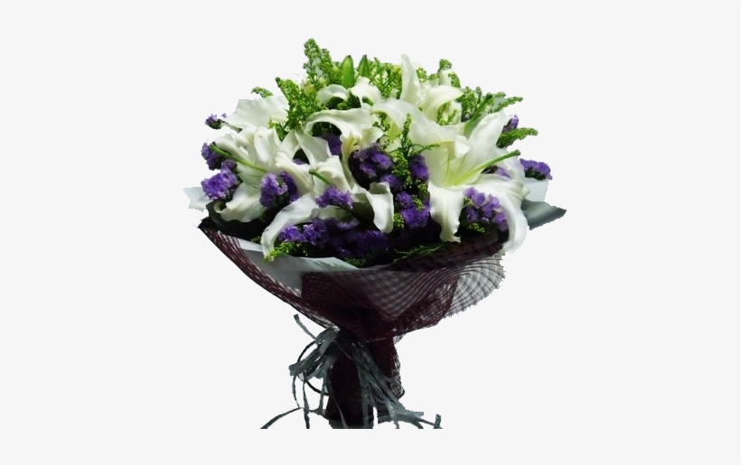 Hb022 White Lily And Purple Statics - Purple, transparent png download