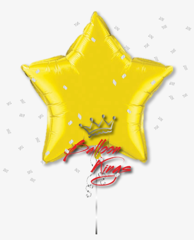 Large Yellow Star - Metallic Gold Star Shaped 90cm Mylar Balloon, transparent png download