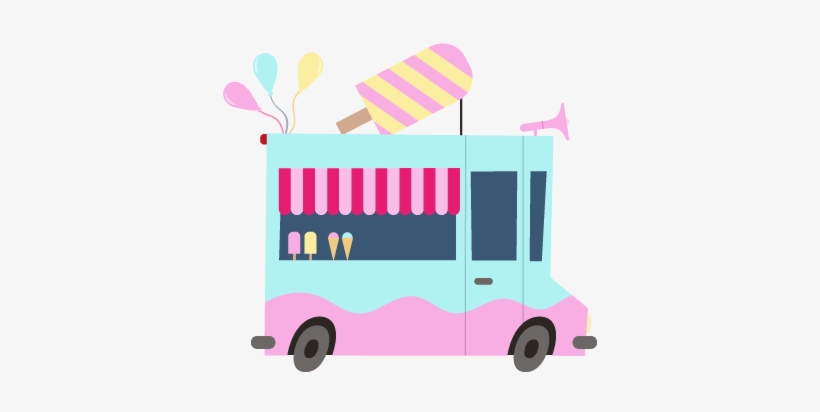 Ice Cream Truck Kids Stickers - Hot Dog Food Truck Clip Art, transparent png download