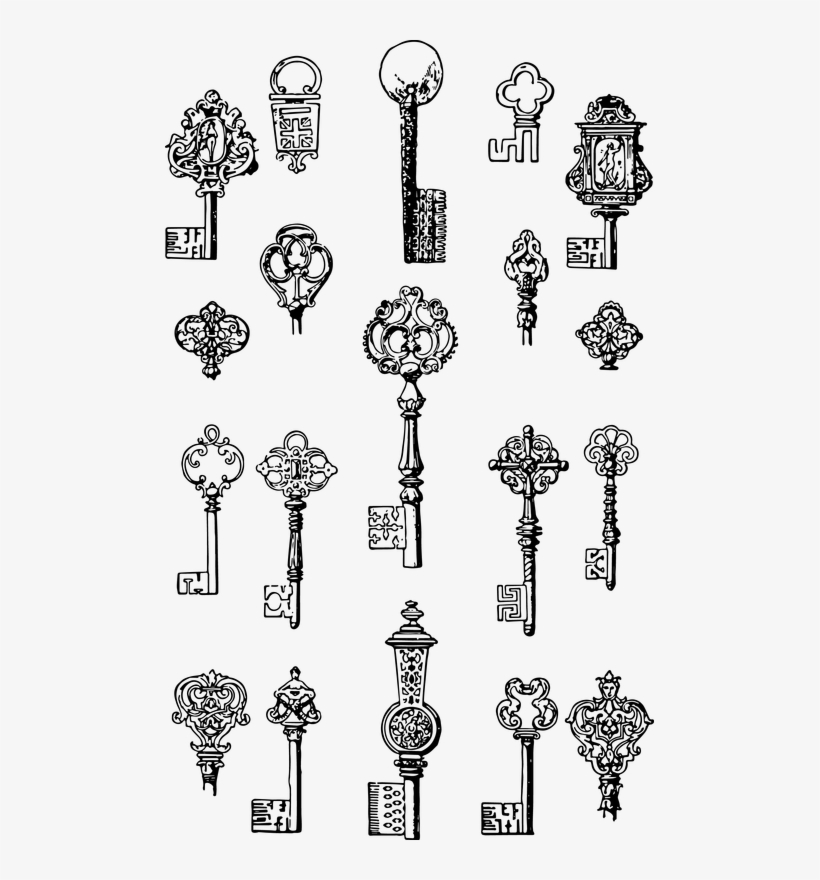 Tags - - Vintage Key Vector Free, transparent png download