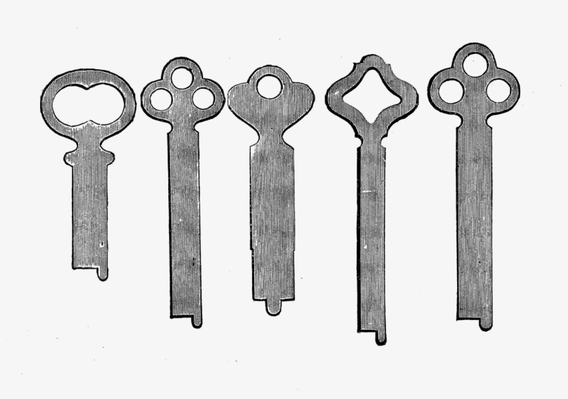 This Is A Fun Vintage Key Collage Sheet Of 5, Vintage - Digital Stamp, transparent png download