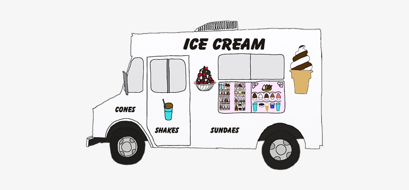 Ice Cream Truck By Priscilla Wolfe - Ice Cream, transparent png download
