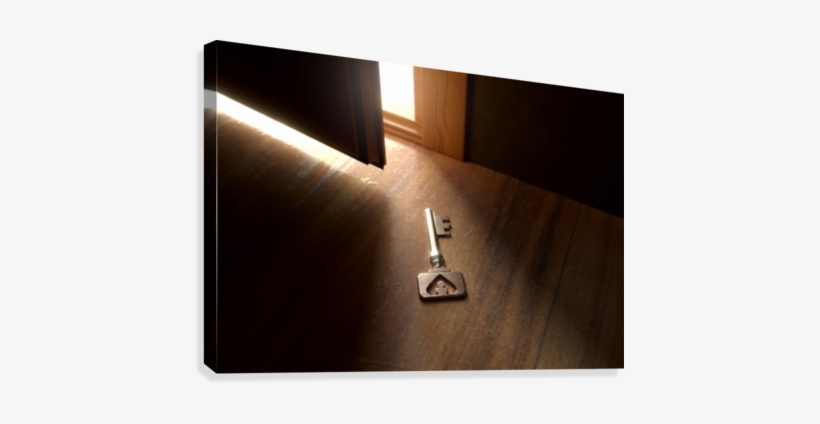 Rusty Vintage Key Laying On Wooden Floor Canvas Print - Plywood, transparent png download