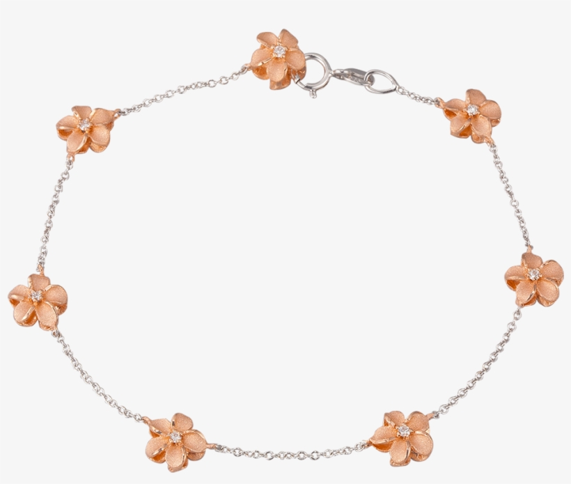 Denny Wong 14k Two Tone Plumeria Bracelet With 14 Diamonds - Bracelet, transparent png download