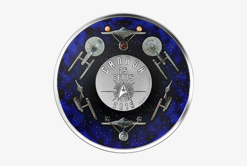 2016 25 Cent Coloured Coin & Stamp Set - Star Trek, transparent png download