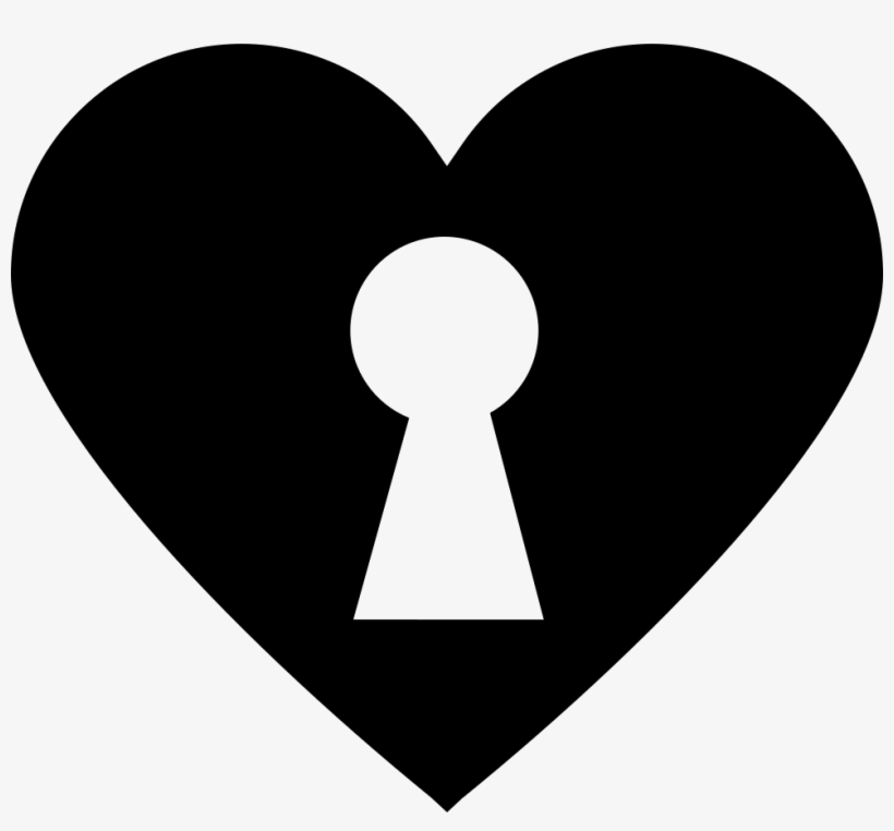 Keyhole In Black Heart Comments - Heart Keyhole, transparent png download