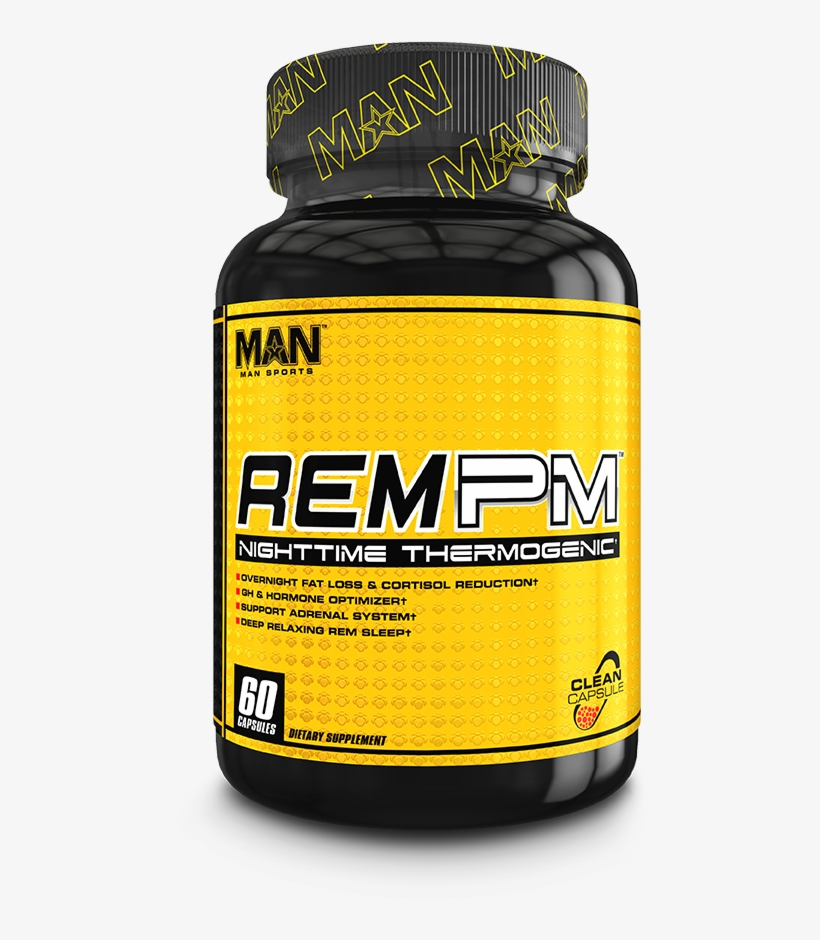 Man Sports Rem Pm Night Time Thermogenic & Sleep Aid - Man Sport, Rem Pm, Nighttime Thermogenic, 60 Capsules, transparent png download