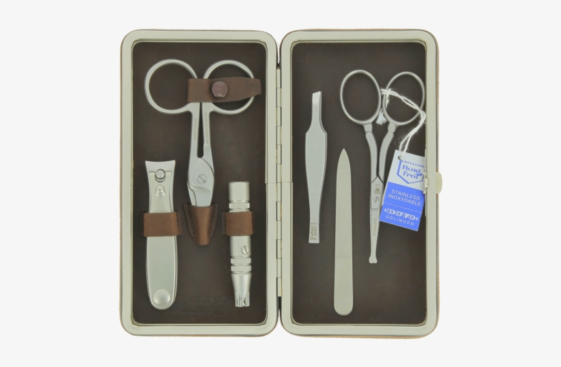 Dovo 6 Piece Manicure Set Brown Leather Magnetic Case - Dovo 6 Piece Manicure Set In Brown Leather Magnetic, transparent png download