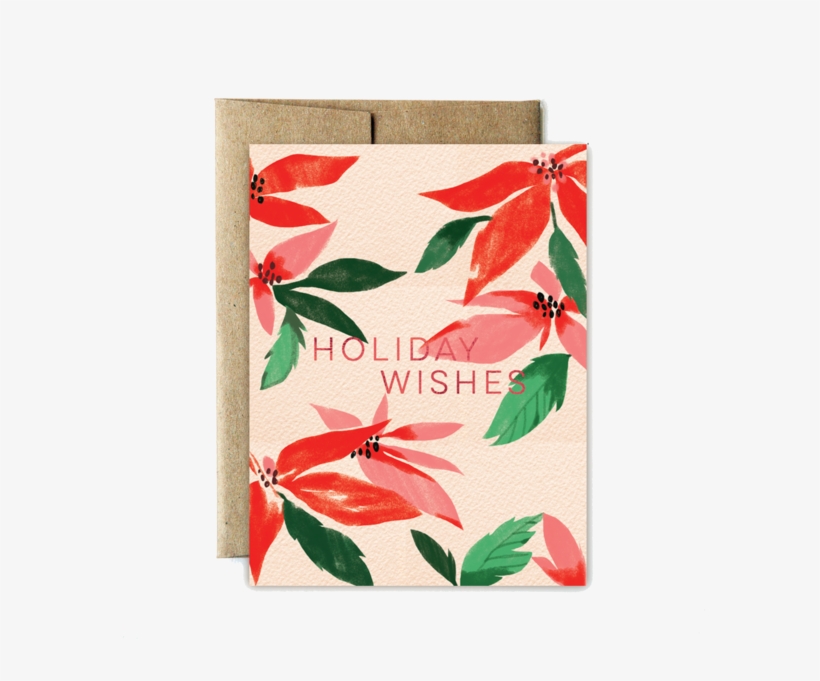 Foil Poinsettia Holiday Wishes - Holiday, transparent png download