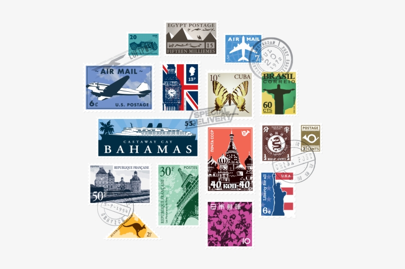 Stamps - Stamps Wall Stickers, transparent png download