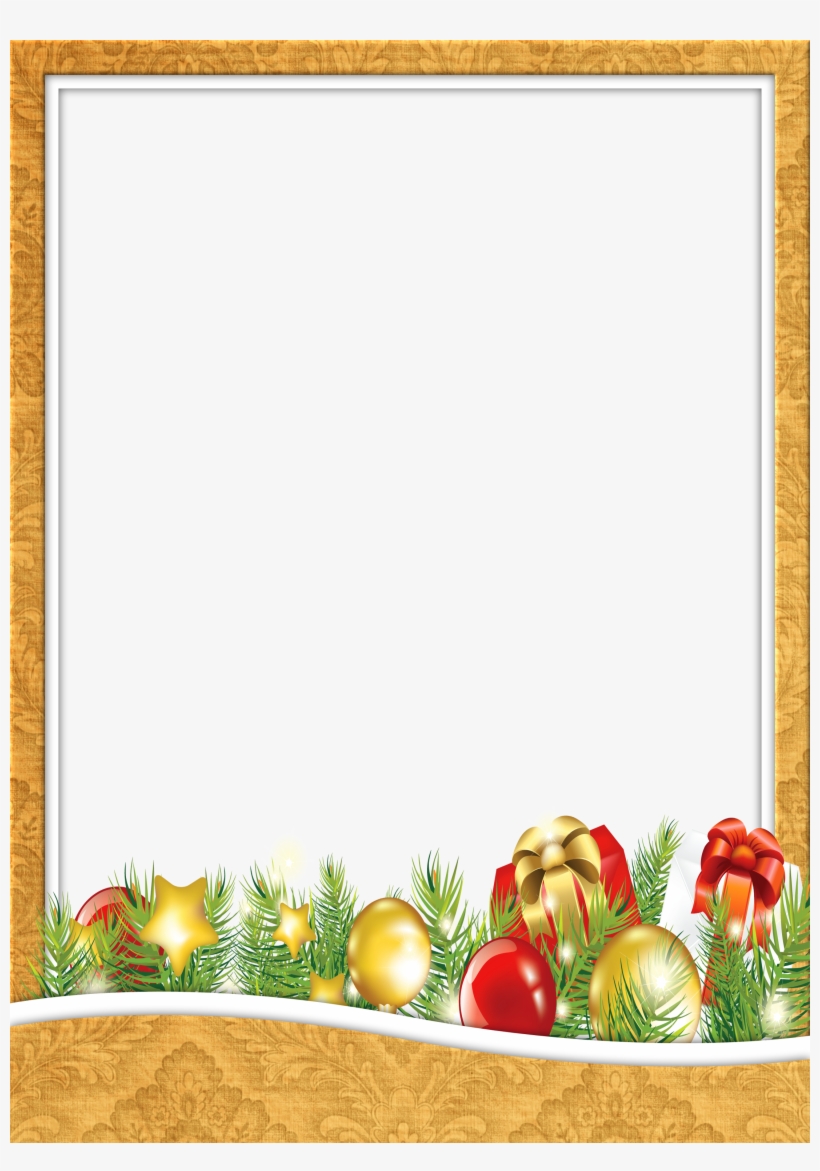 Yellow Christmas Transparent Png Photo Frame With Presents, transparent png download