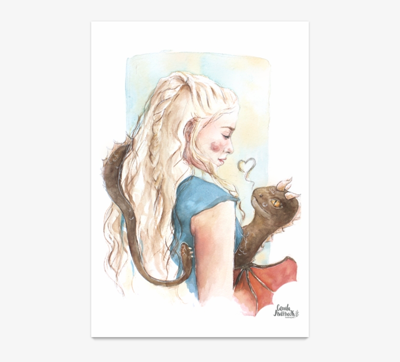 Poster Daenerys Fucking Queen De Camila Averbeckna - Daenerys Dracarys Drawing, transparent png download