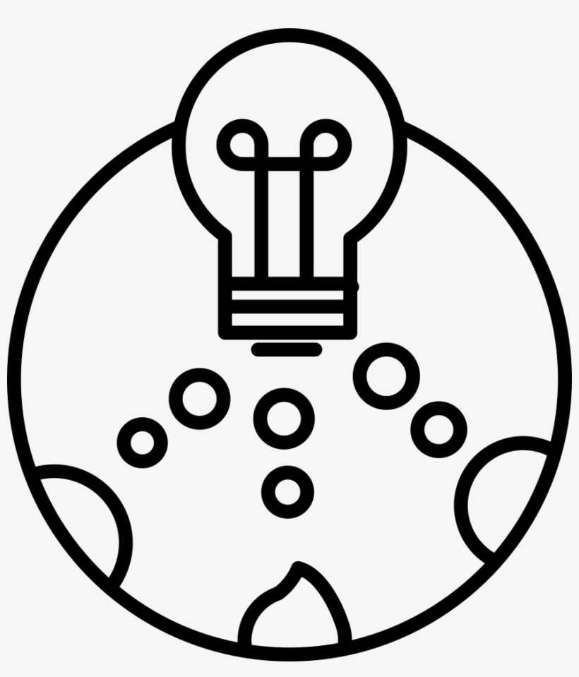 Light Bulb In A Circle With Small Circles Comments - Incandescent Light Bulb, transparent png download