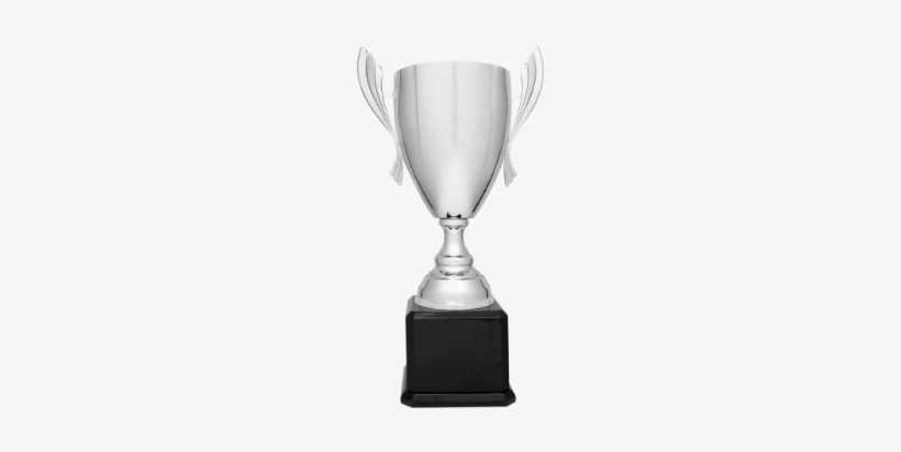 22 Silver Metal Cup Trophy On Black Royal Piano Finish - Trophy, transparent png download
