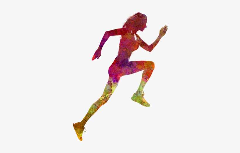 Bleed Area May Not Be Visible - Woman Runner Running Jogger Jogging Silhouette 02, transparent png download