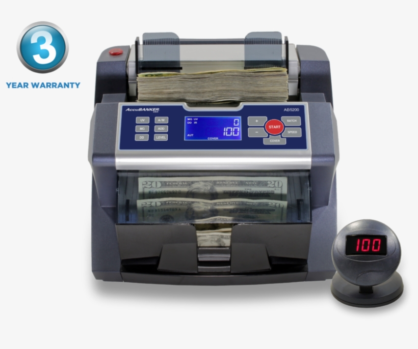 Accubanker Ab5200 Bill Counter With Dust Cover Display - Accubanker Ab5200 Bank Teller Bill Counter, transparent png download