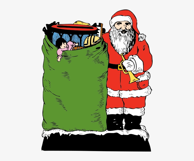 Santa And His Bag Png Clip Arts, transparent png download