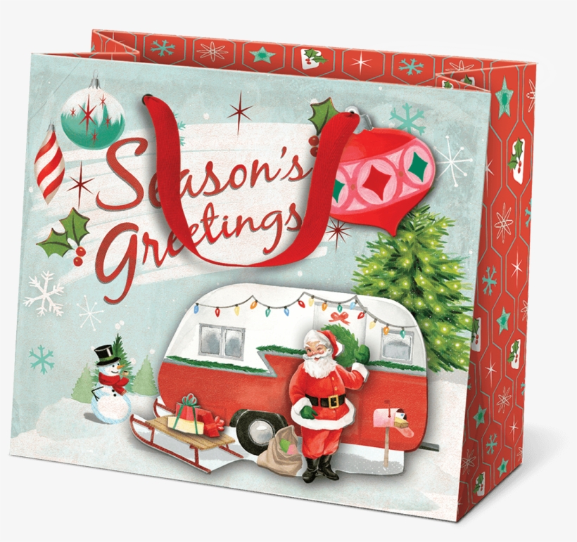 Here Comes Santa Claus Medium Gift Bag - Molly & Rex Bag Here Comes Santa Gift Medium, transparent png download