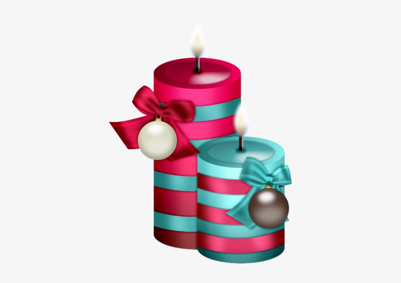 Royalty-free Clipart Illustration Of A Blue Christmas - Candle, transparent png download