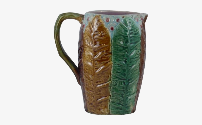 Rare Antique Victoria Majolica Tobacco Leaf Pitcher - Mug, transparent png download