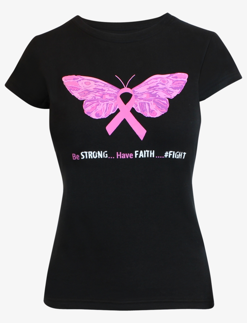 Pink Butterfly Tshirt - T-shirt, transparent png download