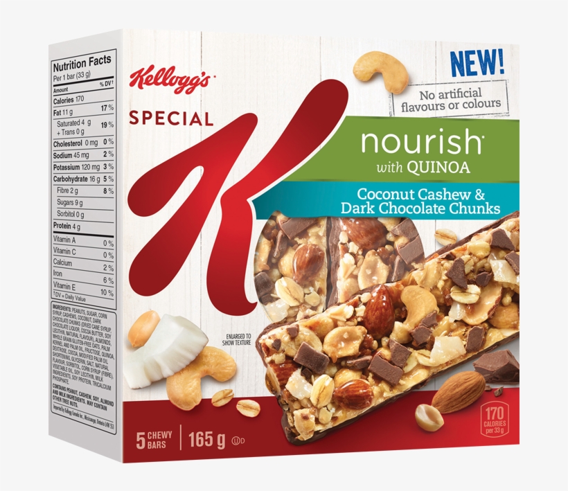 Special K Nourish* Dark Chocolate Chunks & Almond Bars - Special K Quinoa Bars, transparent png download