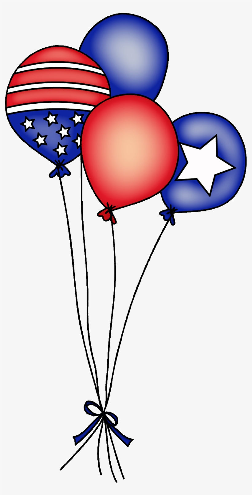 Daydream Designs By Diane - 4th Of July Balloons Clip Art, transparent png download