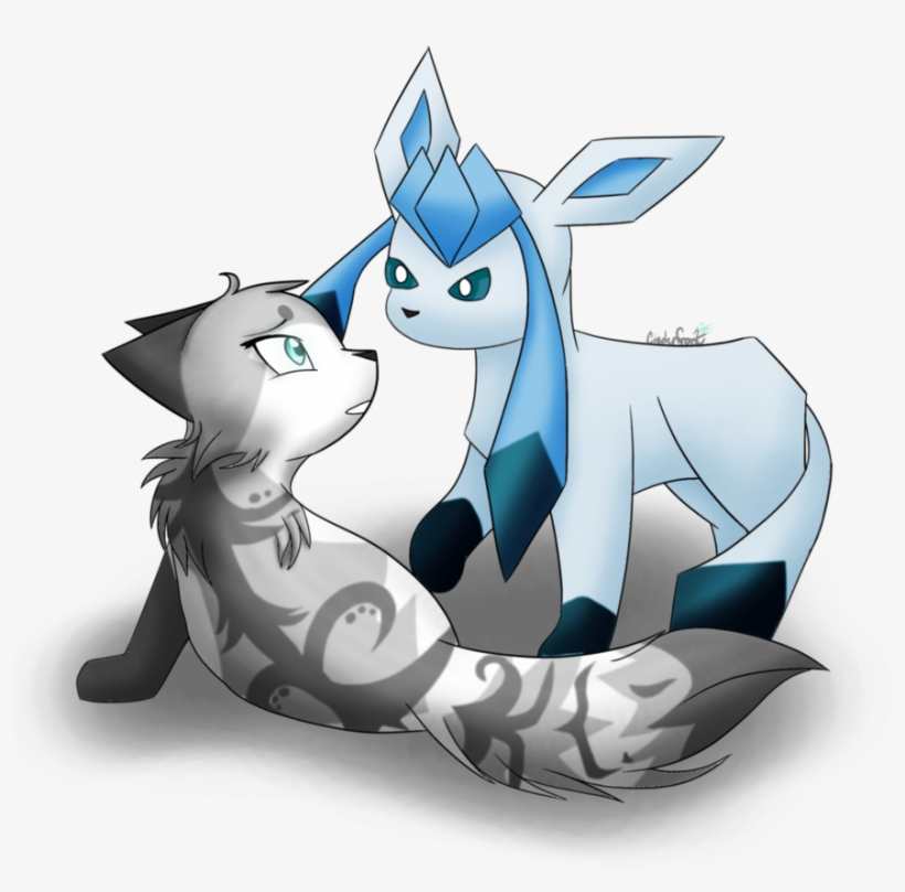 Cinderfrost Meets Glaceon By Xcinderfrostx - Cartoon, transparent png download
