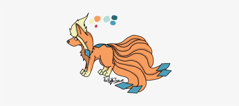 Glacial Fire The Ninetails X Glaceon Design And Art - Cartoon, transparent png download