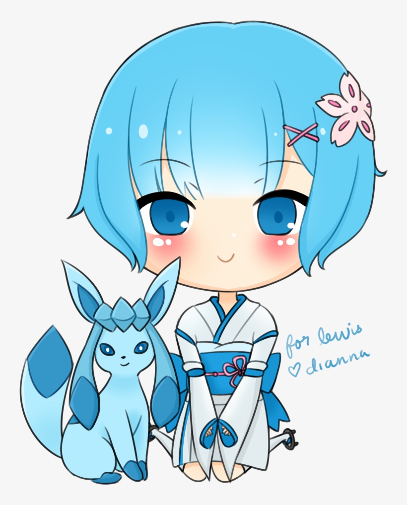 Rem X Glaceon - Glaceon, transparent png download
