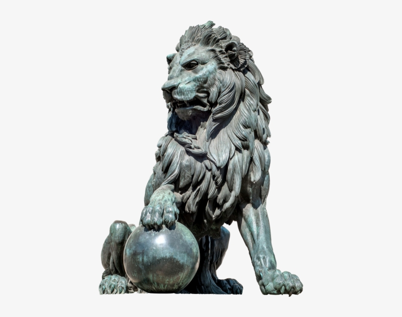 Lion With Ball Png By Evelivesey D89x713 E1436285990535 - Lion Statue Png, transparent png download