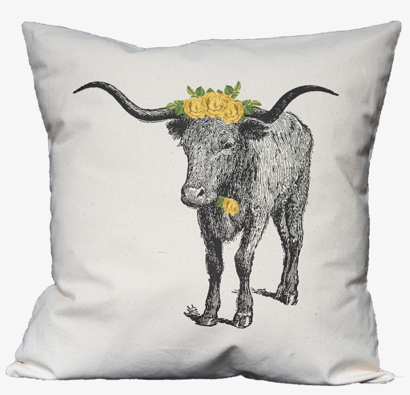 Yellow Rose Texas Longhorn - Cushion, transparent png download