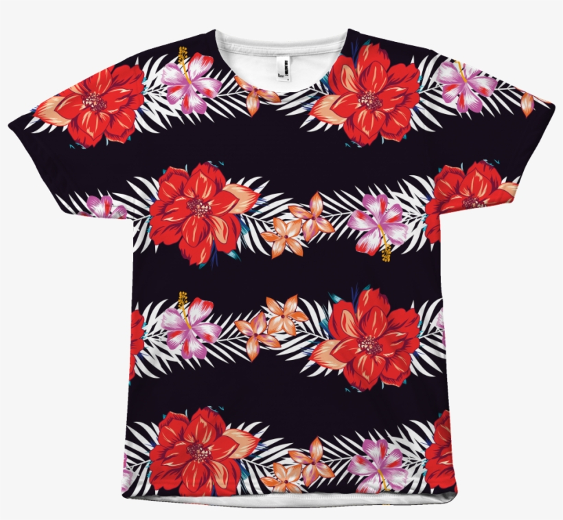 Midnight Lei Hawaiian T Shirt For Men & Women - T-shirt, transparent png download